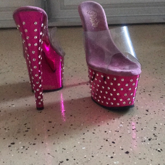 Pleaser Brand Stripper Heels Metallic 